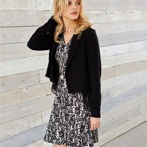 Karen Kane Black and White Patterned Midi Dress